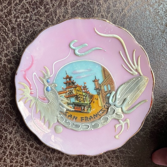 Vintage Moriage Dragon “Souvenir Miniature Teapot, Cup, Saucer & Stand” - Picture 5 of 9